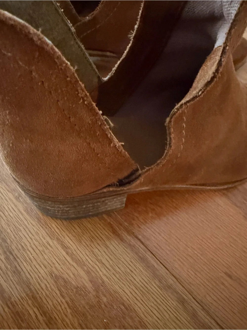 Brown Suede Cutout Ankle Boots Booties 7.5
